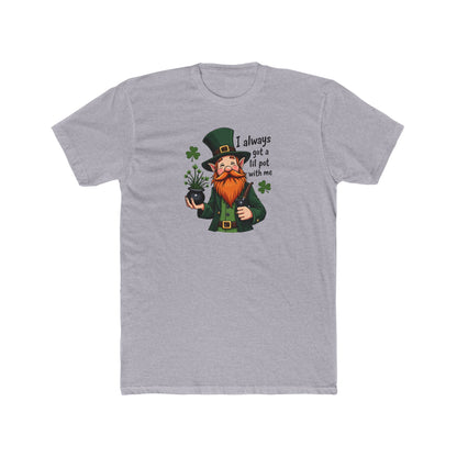 Leprechaun with little pot, Unisex Cotton Crew Tee