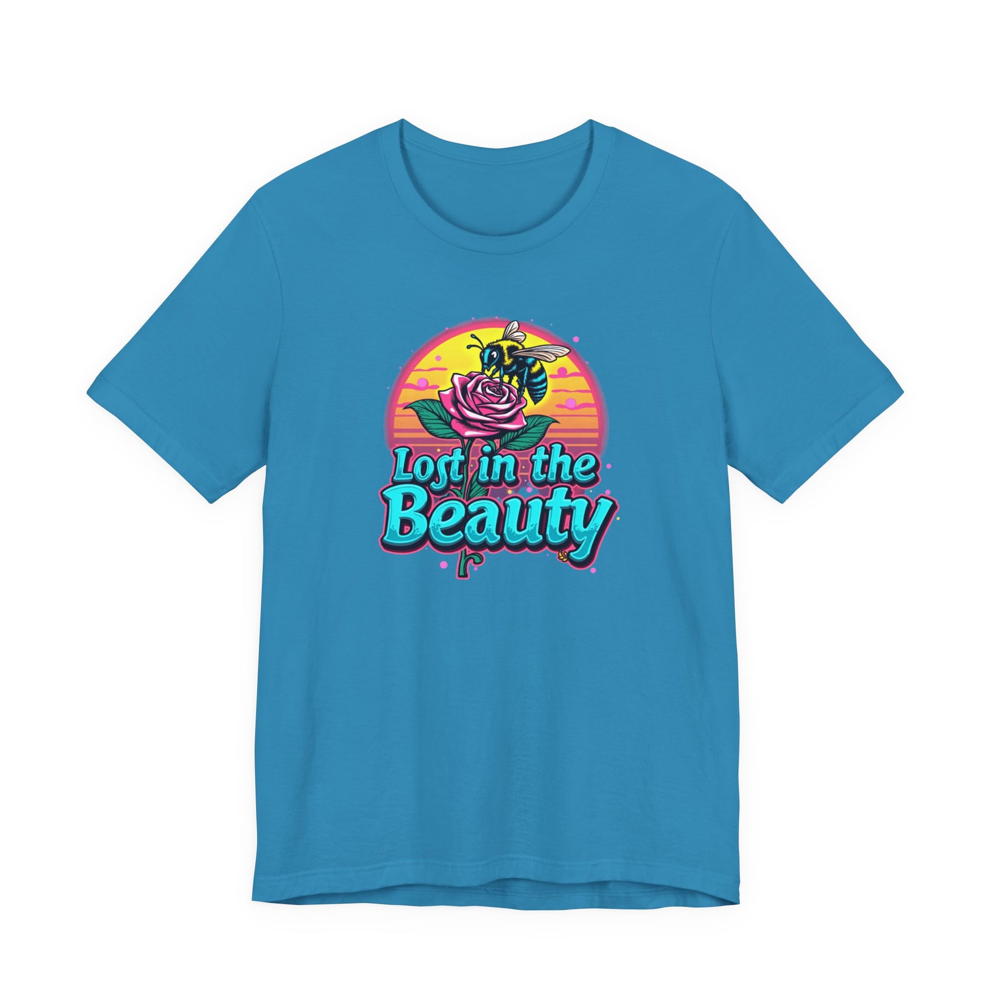 Lost in the Beauty Unisex Tee - Floral Graphic Short Sleeve Shirt - Psychonaut Swag