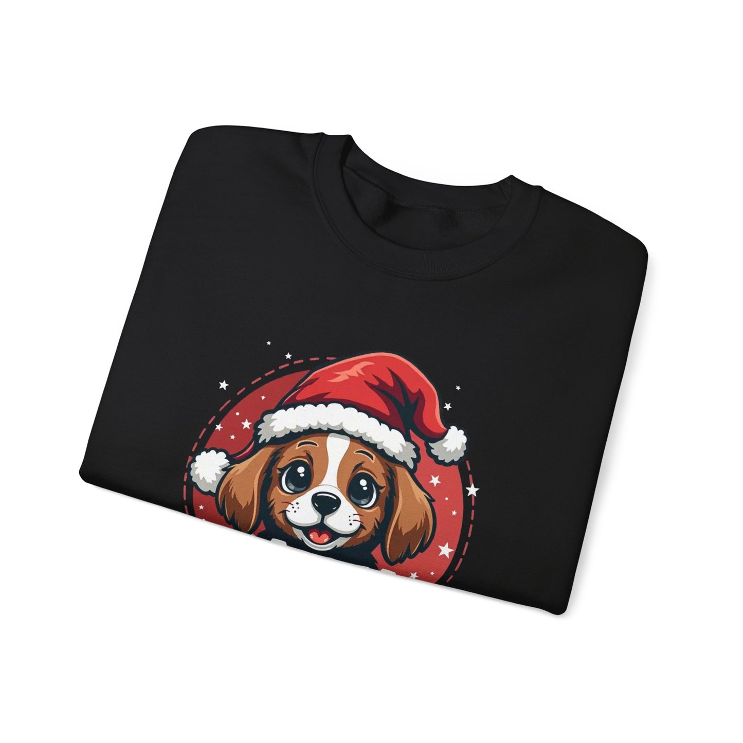 Christmas Dog Sweatshirt — "Santa Paws" Cute Puppy Holiday Crewneck
