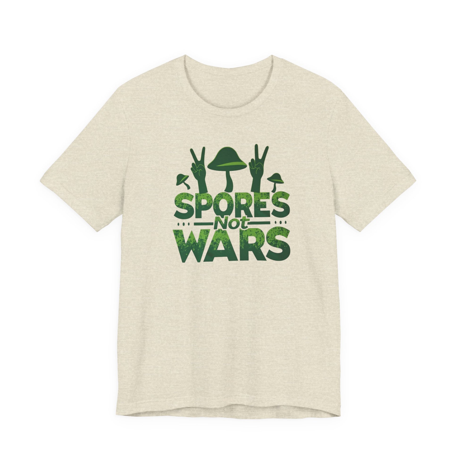 Spores Not Wars - Eco-Friendly Statement Shirt, Casual Wear, Gift for Nature Lovers, Unique Graphic Tee, Sustainable Fashion - Psychonaut Swag