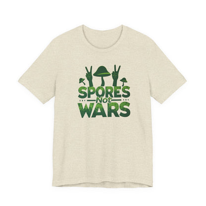 Spores Not Wars - Eco-Friendly Statement Shirt, Casual Wear, Gift for Nature Lovers, Unique Graphic Tee, Sustainable Fashion - Psychonaut Swag