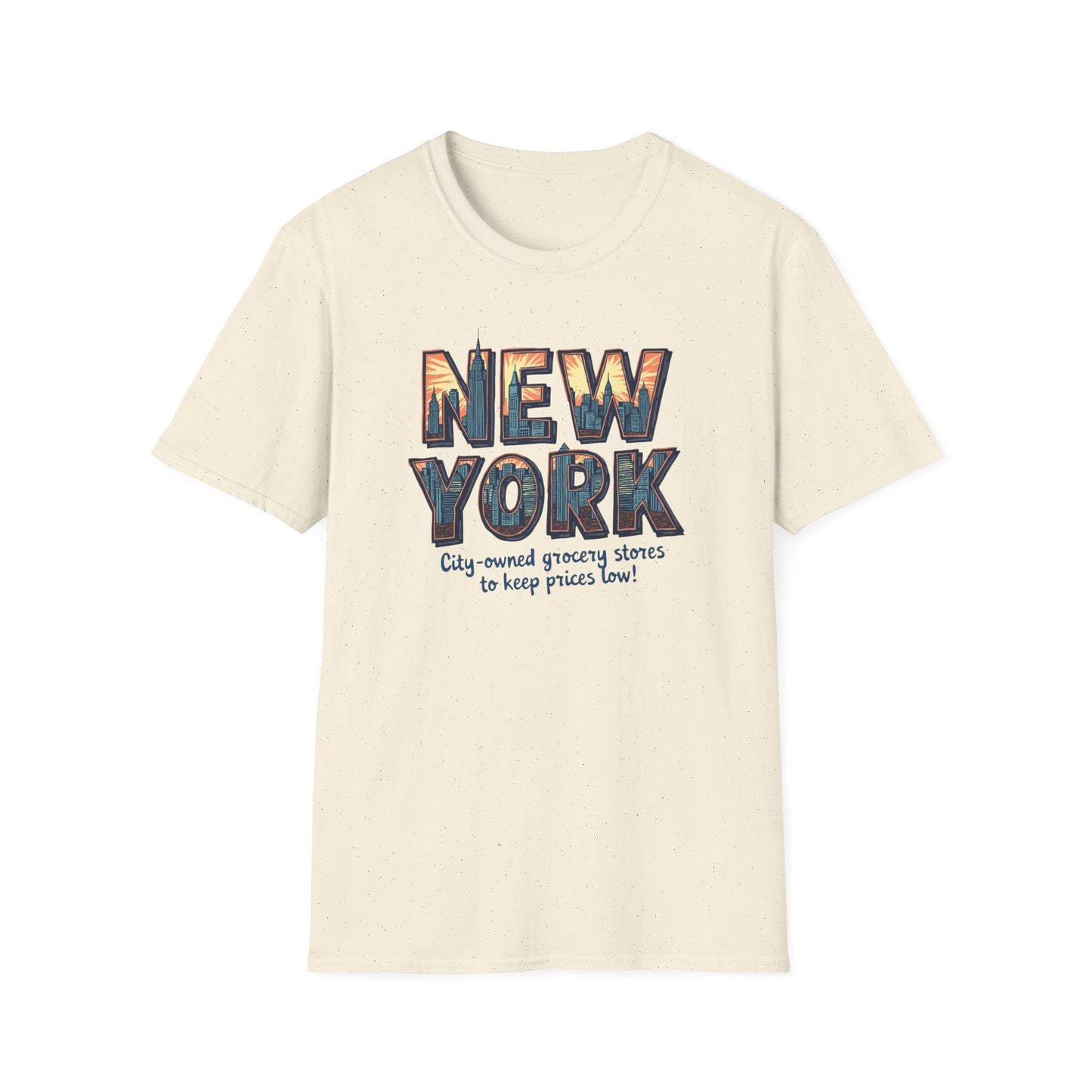New York Vintage Cityscape T-Shirt — City-Owned Grocery Stores Retro Graphic Tee