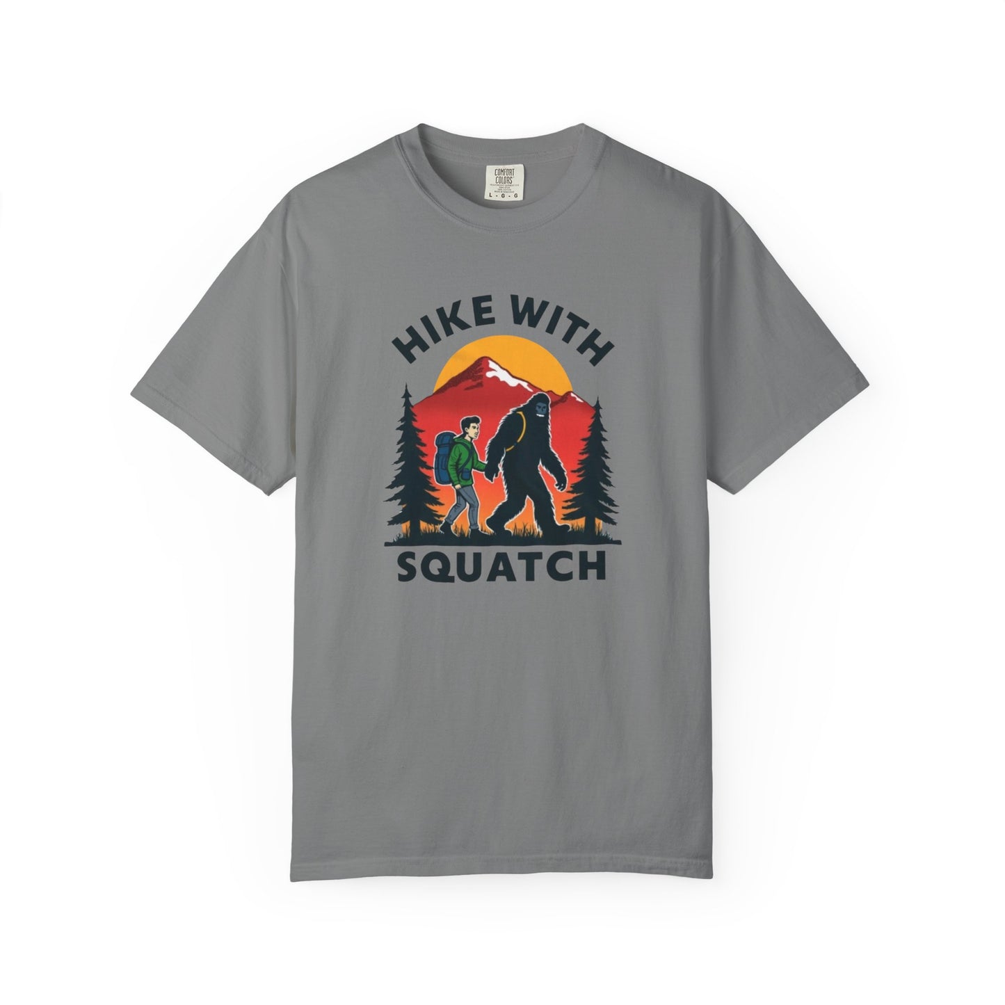Hike With Squatch T-Shirt — Vintage Bigfoot Hiking Graphic Tee