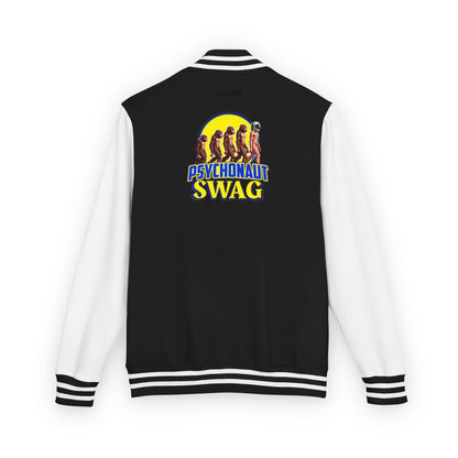 Psychonaut Swag, Small Biz, Vintage Unisex Heavyweight Letterman Jacket – Perfect for Team Spirit, Casual Outings, Gifts, College Events, Personalized Style