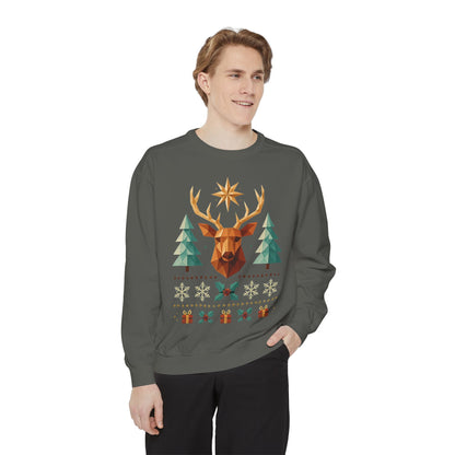 Reindeer Forest Sweatshirt — Vintage Holiday Moose Crewneck