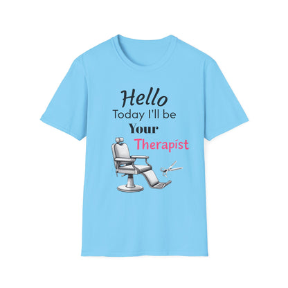 Hair stylist therapy, Unisex Softstyle T-Shirt | Perfect Gift for Barbers, Stylists, Hairdressers, Funny Tee for Self-Care Sundays, Hair Salon [...] - Psychonaut Swag