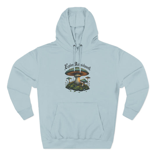 Mushroom Forest Hoodie - 'Earth And Adventure' Vintage Fungi Graphic Pullover