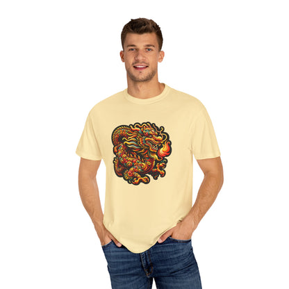 Dragon, Unisex Dragon Graphic T-Shirt - Colorful Garment-Dyed Tee - Psychonaut Swag