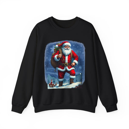 Santa Snow Hike, Graphic Sweatshirt – Vintage Holiday Christmas Crewneck
