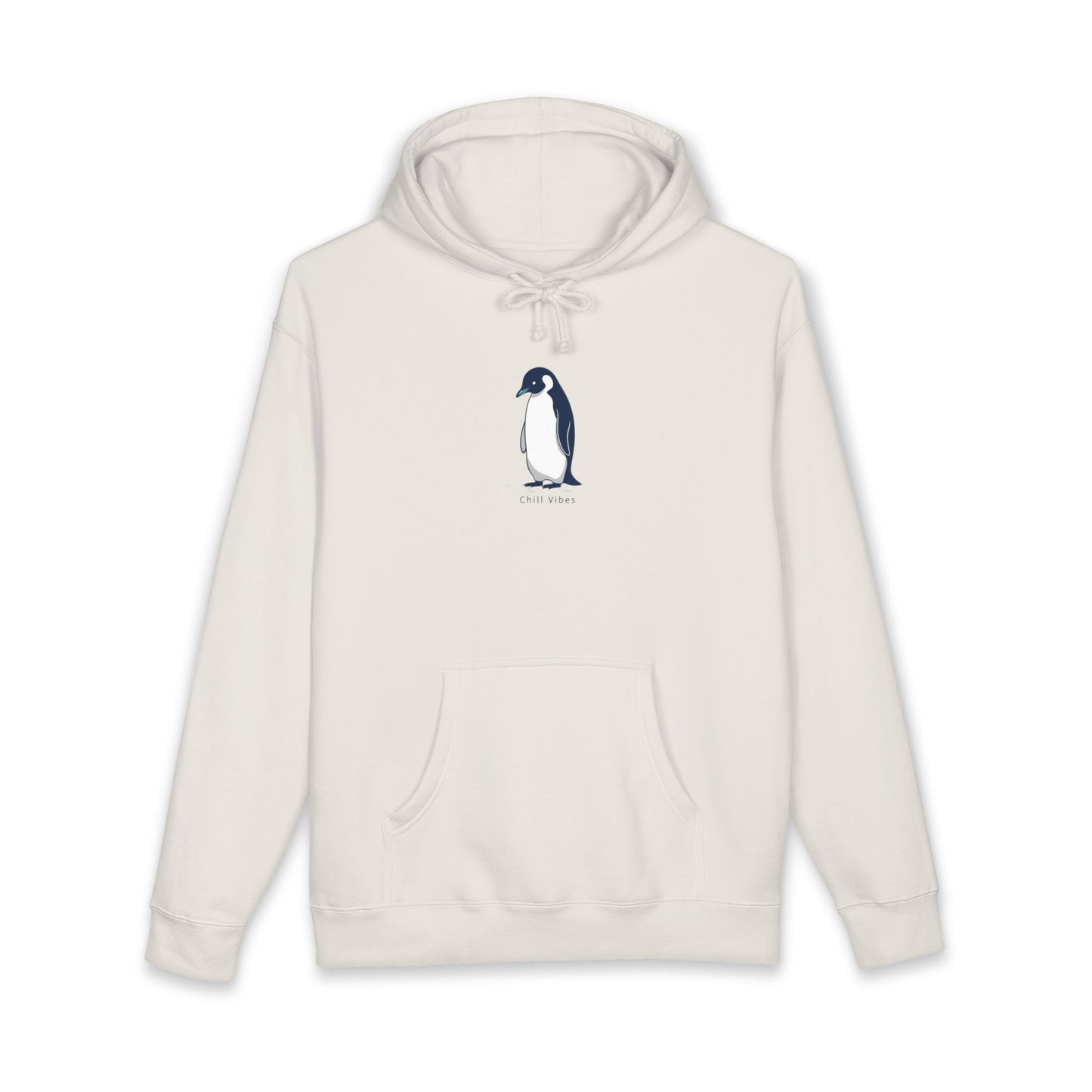 Penguin Chill vibes, Sketch Hoodie — Minimal Penguin Illustration Sweatshirt