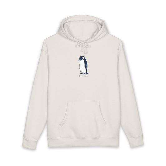 Penguin Chill vibes, Sketch Hoodie — Minimal Penguin Illustration Sweatshirt