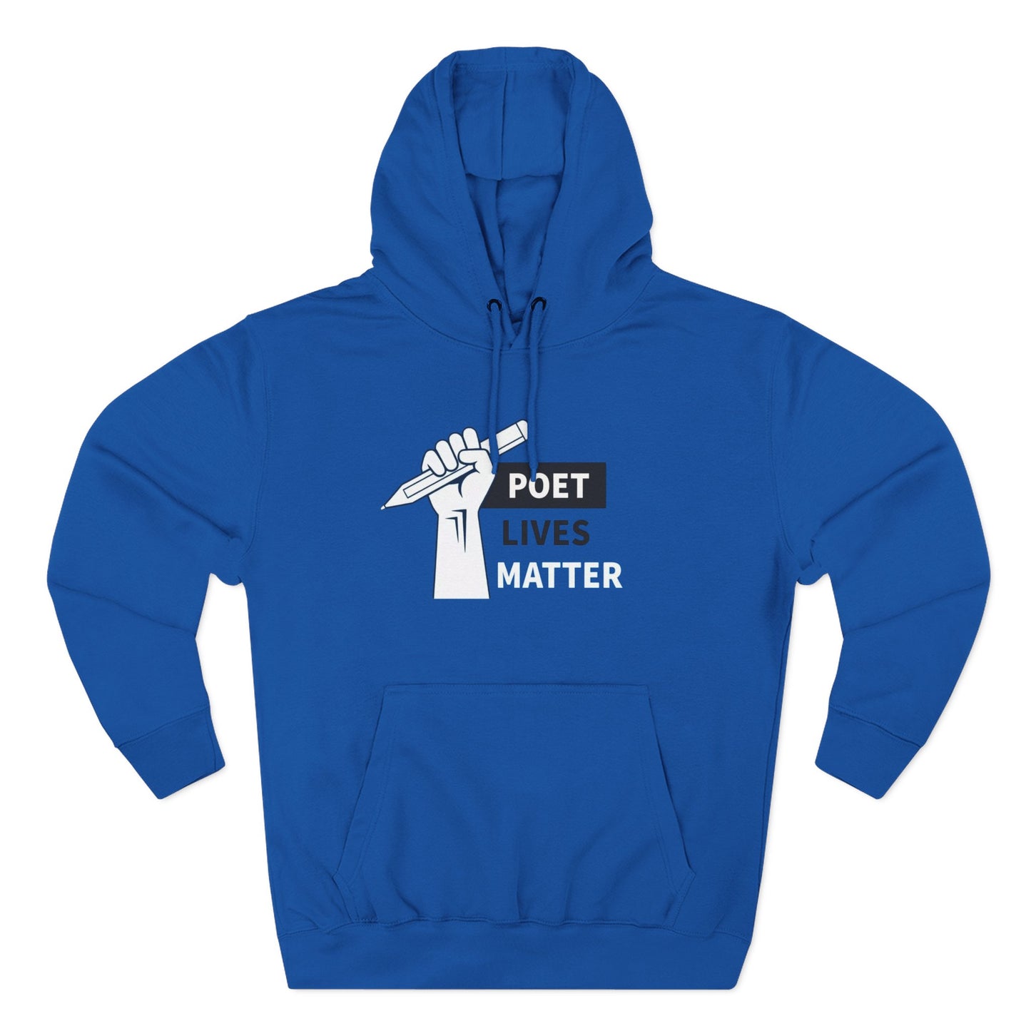 Poet Lives Hoodie — Minimalist Writer Fist Pen Graphic Pullover