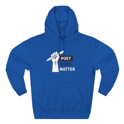 Poet Lives Hoodie — Minimalist Writer Fist Pen Graphic Pullover