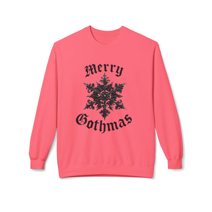 Gothic 'Merry Gothmas' Snowflake Crewneck Sweatshirt