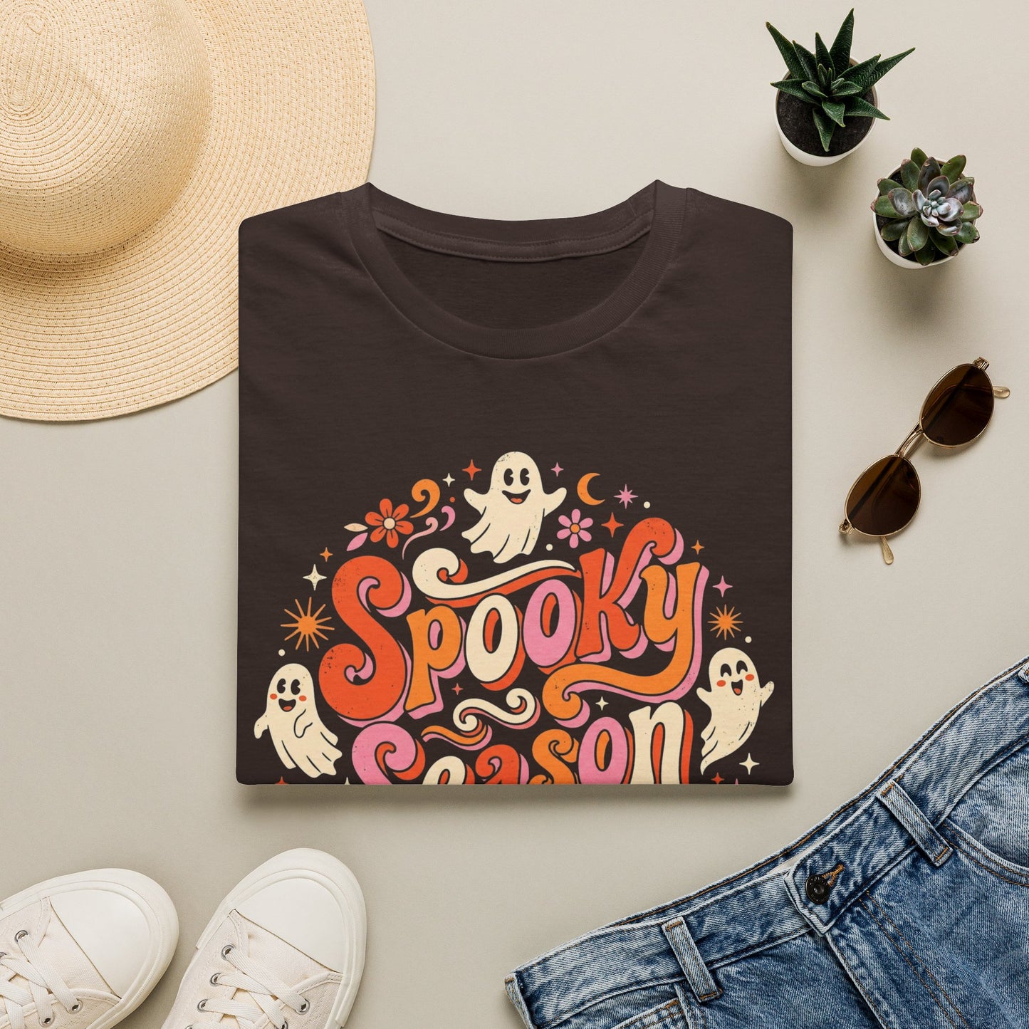 Spooky Season T-Shirt — Retro Ghost Halloween Tee