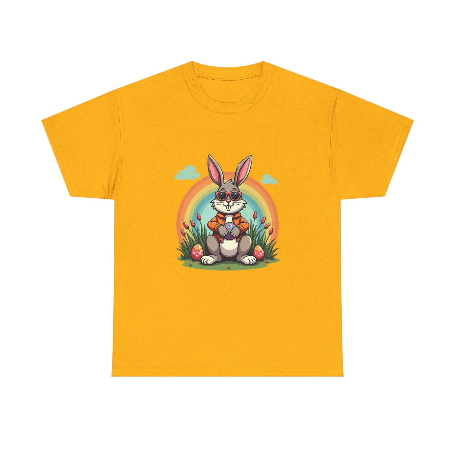 Easter Bunny Rainbow T-Shirt — Cute Bunny Holding Eggs Tee