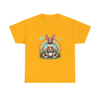 Easter Bunny Rainbow T-Shirt — Cute Bunny Holding Eggs Tee
