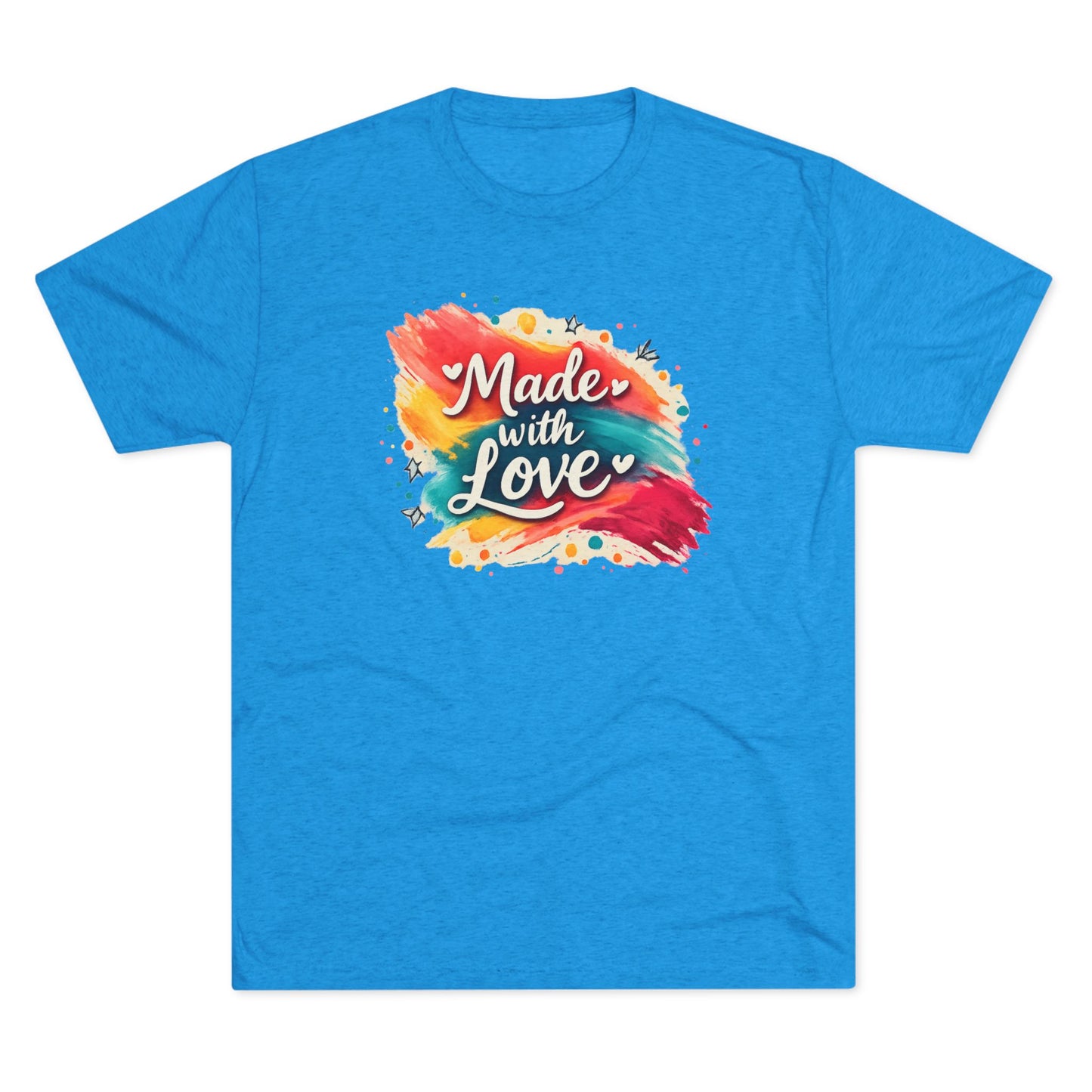 T-Shirt — "Made with Love" Colorful Brushstroke Graphic