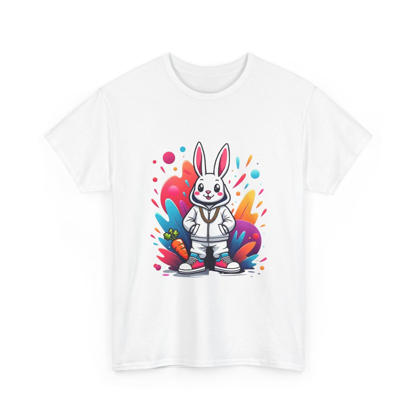 Easter Bunny Graphic Tee — Cute Cartoon Rabbit with Carrot