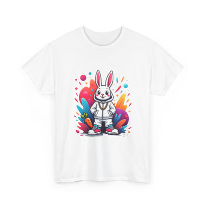 Easter Bunny Graphic Tee — Cute Cartoon Rabbit with Carrot