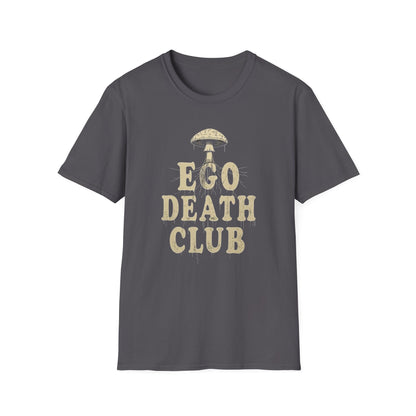 Ego Death Club Mushroom, T-Shirt, Unisex Softstyle Tee, Casual Wear, Gift for Friends, Unique Graphic Shirt - Psychonaut Swag