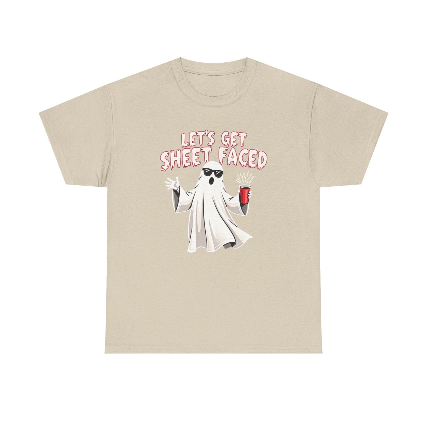 Let's Get Sheet Faced Ghost T‑Shirt — Funny Halloween Party Tee