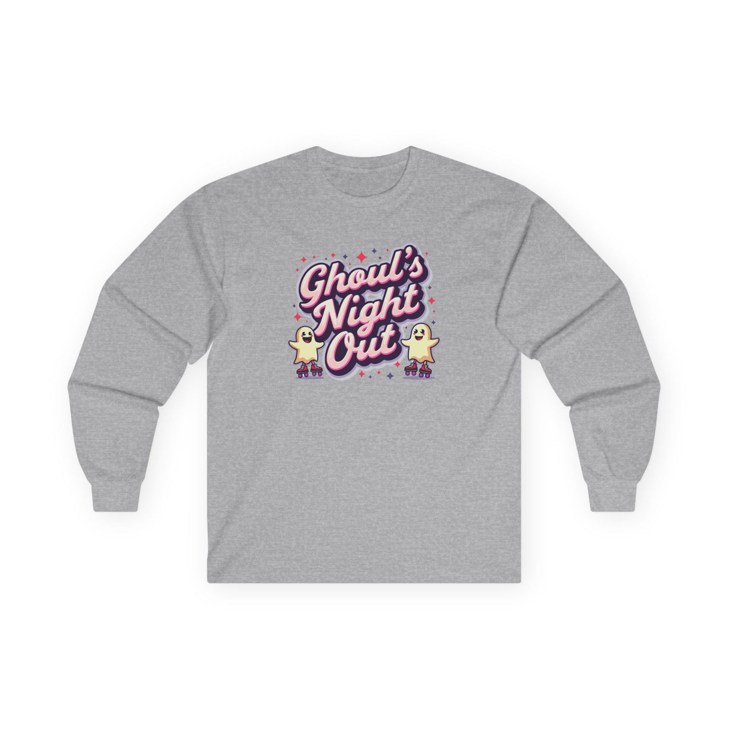 Ghoul's Night Out Long Sleeve Tee — Cute Halloween Ghost Graphic Shirt