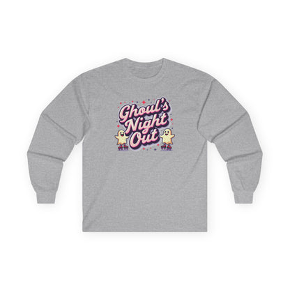 Ghoul's Night Out Long Sleeve Tee — Cute Halloween Ghost Graphic Shirt