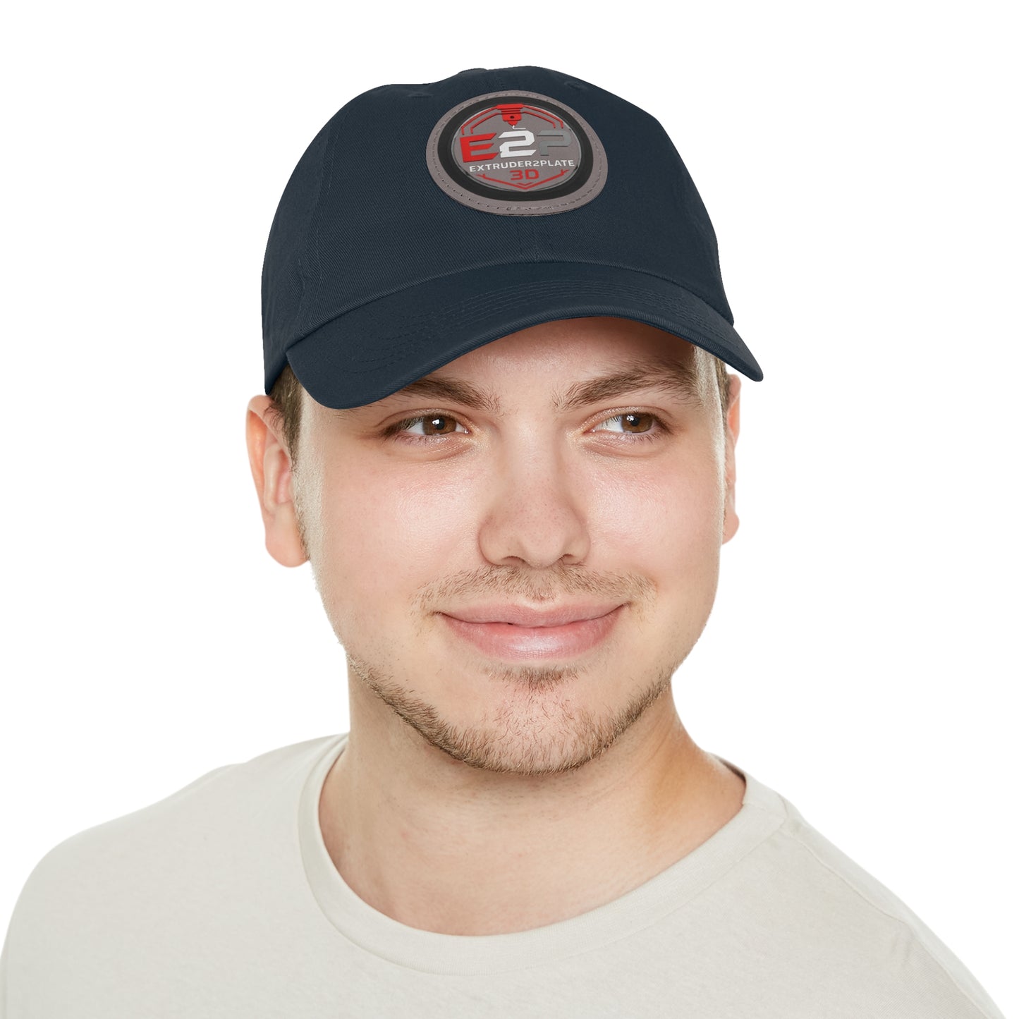 Extruder2Plate, Dad Hat with Leather Patch (Round)