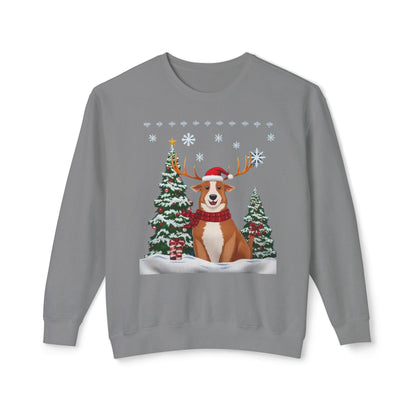 Christmas Corgi Sweatshirt - Festive Dog Reindeer Holiday Crewneck