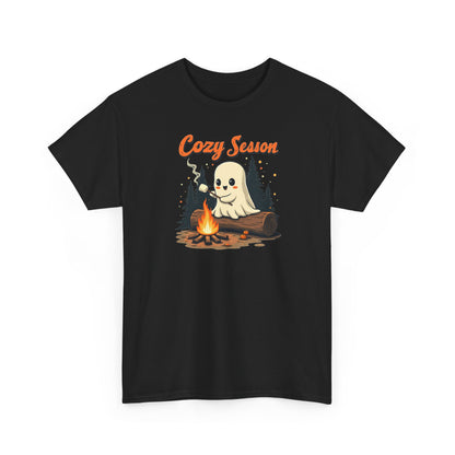Cozy Season Tee — Cute Ghost Campfire Halloween T-Shirt