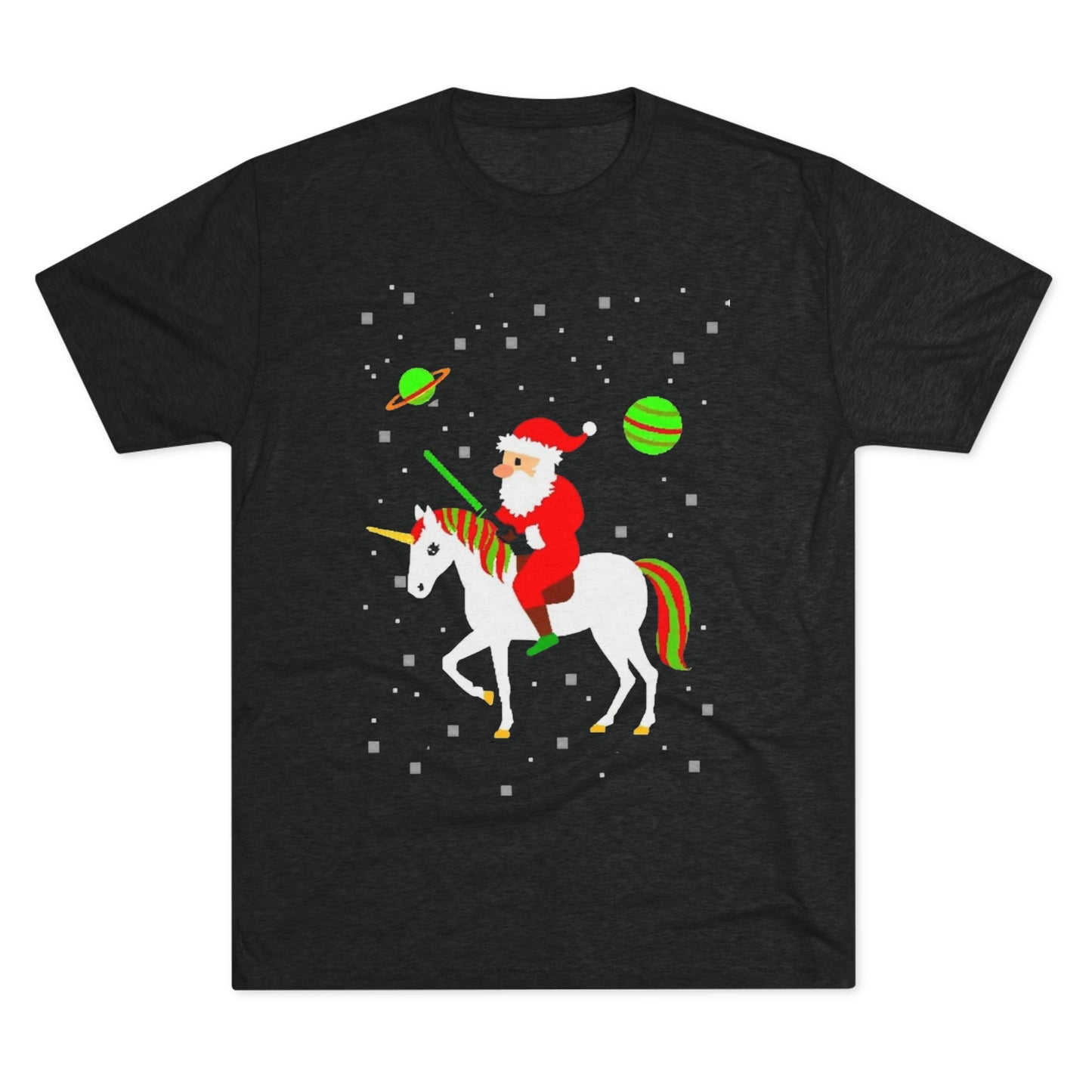 Christmas Space Santa Riding Unicorn T‑Shirt