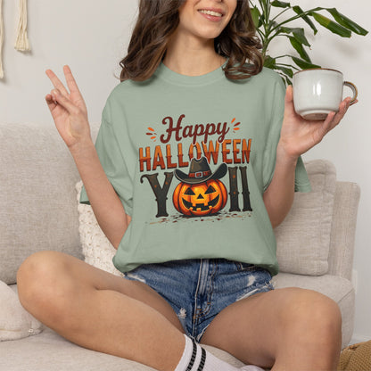 Halloween T-Shirt — "Happy Halloween You" Pumpkin Witch Graphic