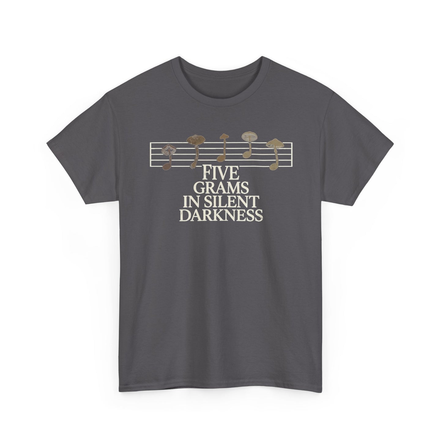 Vintage Music Tee — "Five Grams in Silent Darkness" Graphic Shirt