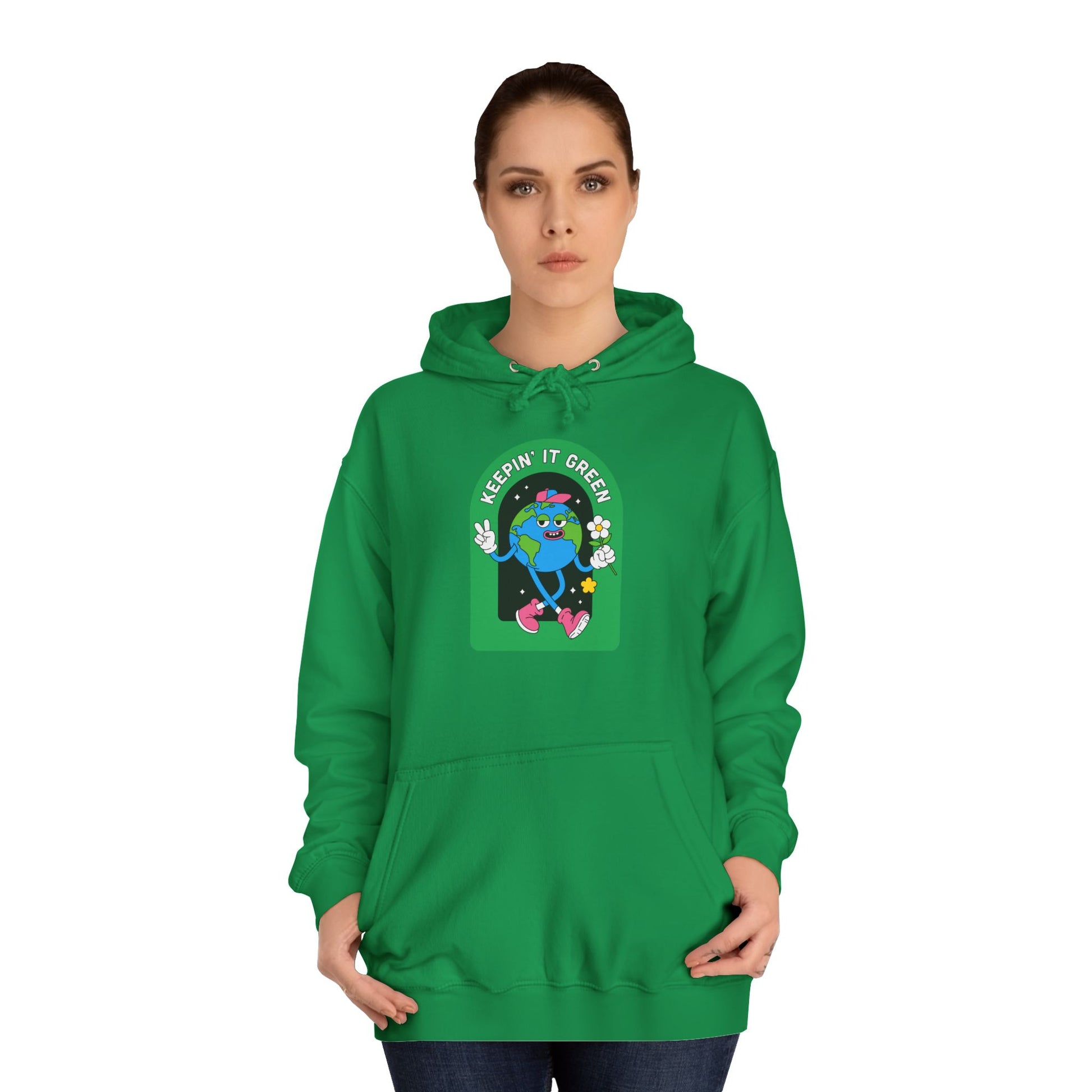 Keeping it Green Unisex College Hoodie - Psychonaut Swag