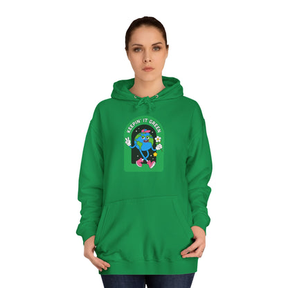 Keeping it Green Unisex College Hoodie - Psychonaut Swag