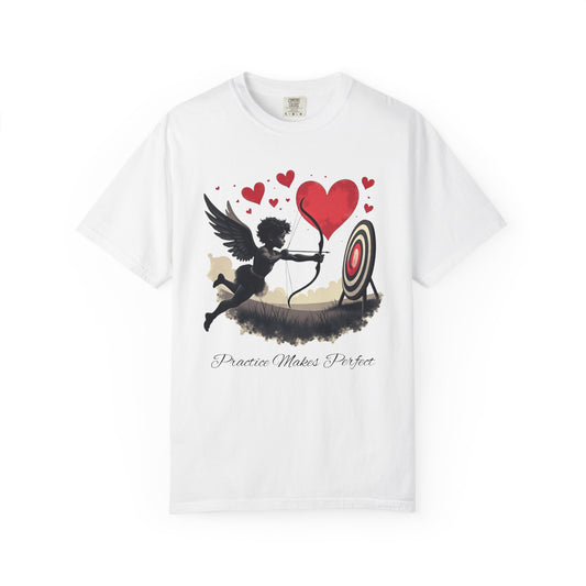 Cupid, Practice Makes Perfect, T-Shirt — Romantic Valentine Love Tee