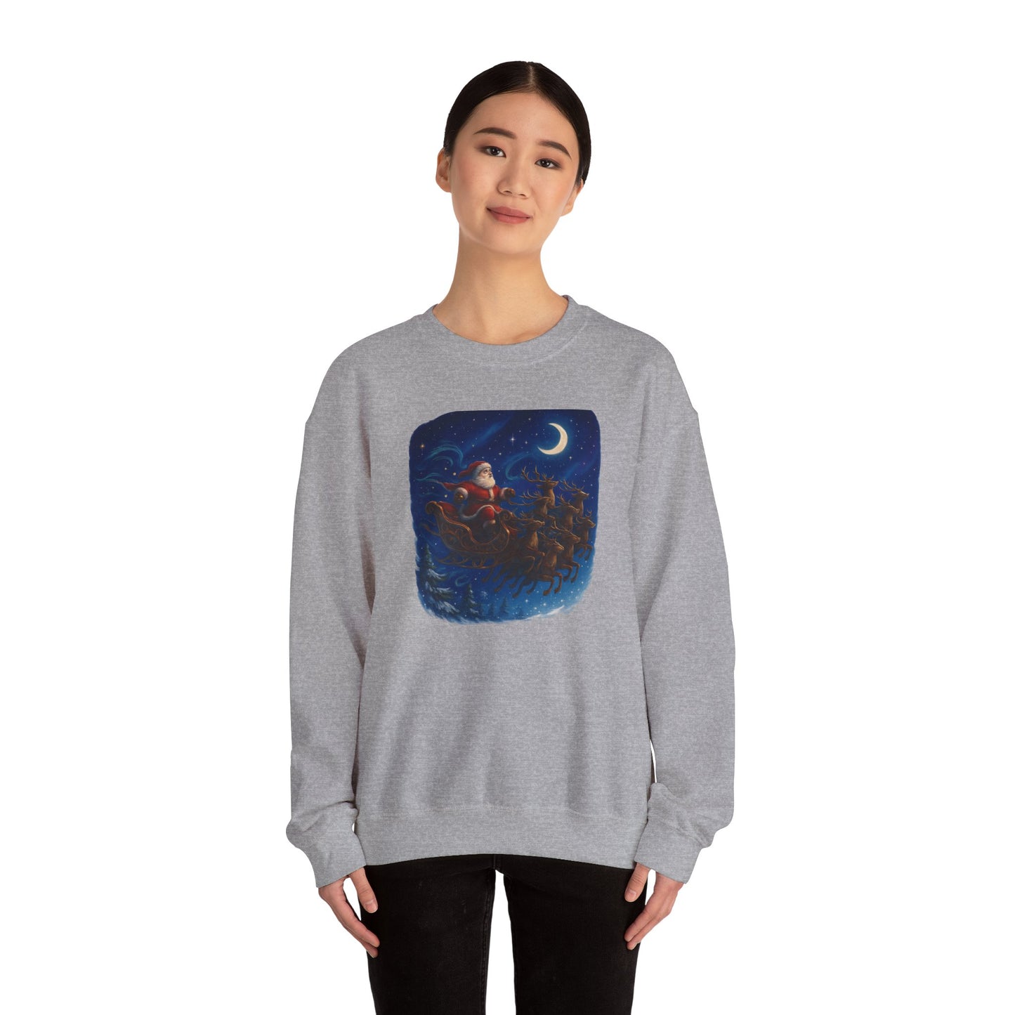 Christmas Santa Sleigh Crewneck Sweatshirt