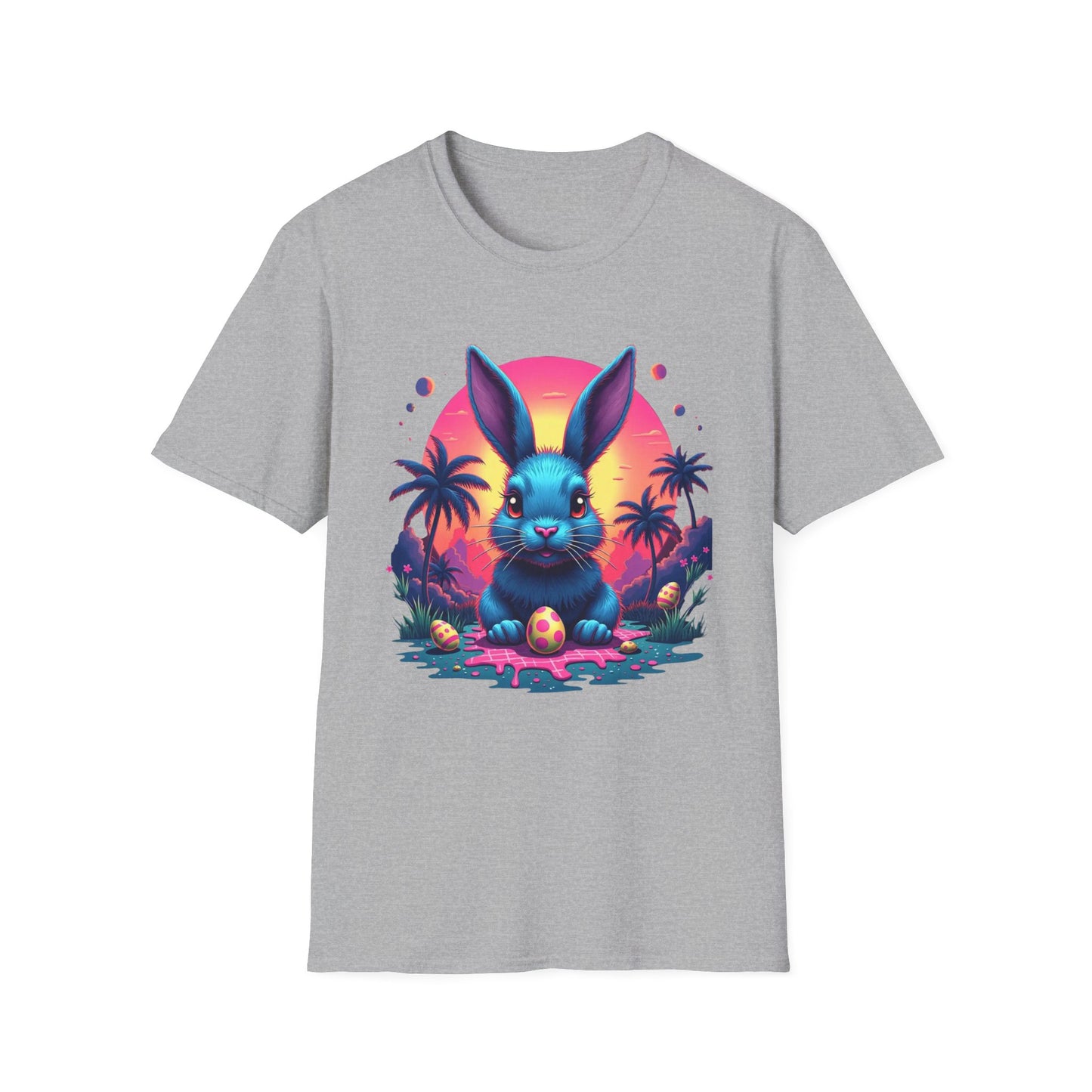 Easter Bunny Neon Sunset, unisex T-Shirt