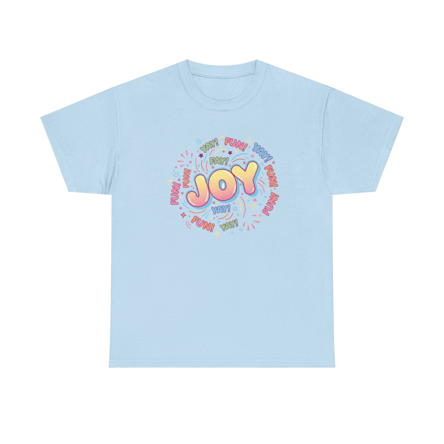Joy Graphic Tee — Colorful Playful 'JOY' Design Casual T-Shirt