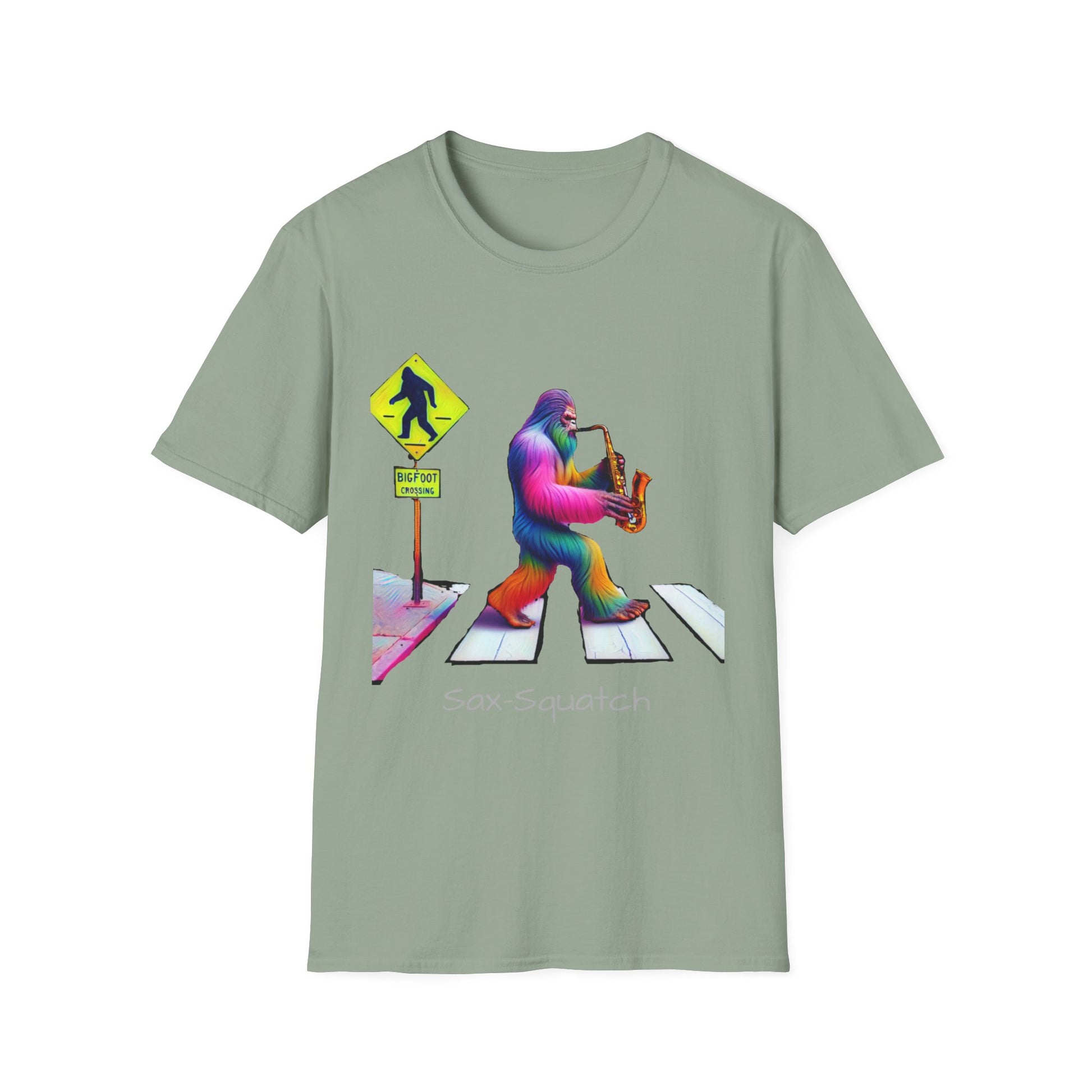 Sax-Squatch, Unisex Softstyle T-Shirt - Psychonaut Swag