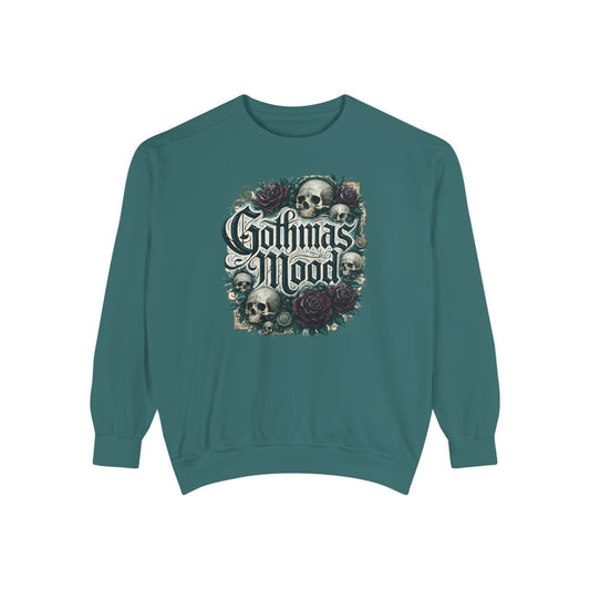 Gothmas Mood Sweatshirt — Gothic Skull & Roses Holiday Pullover
