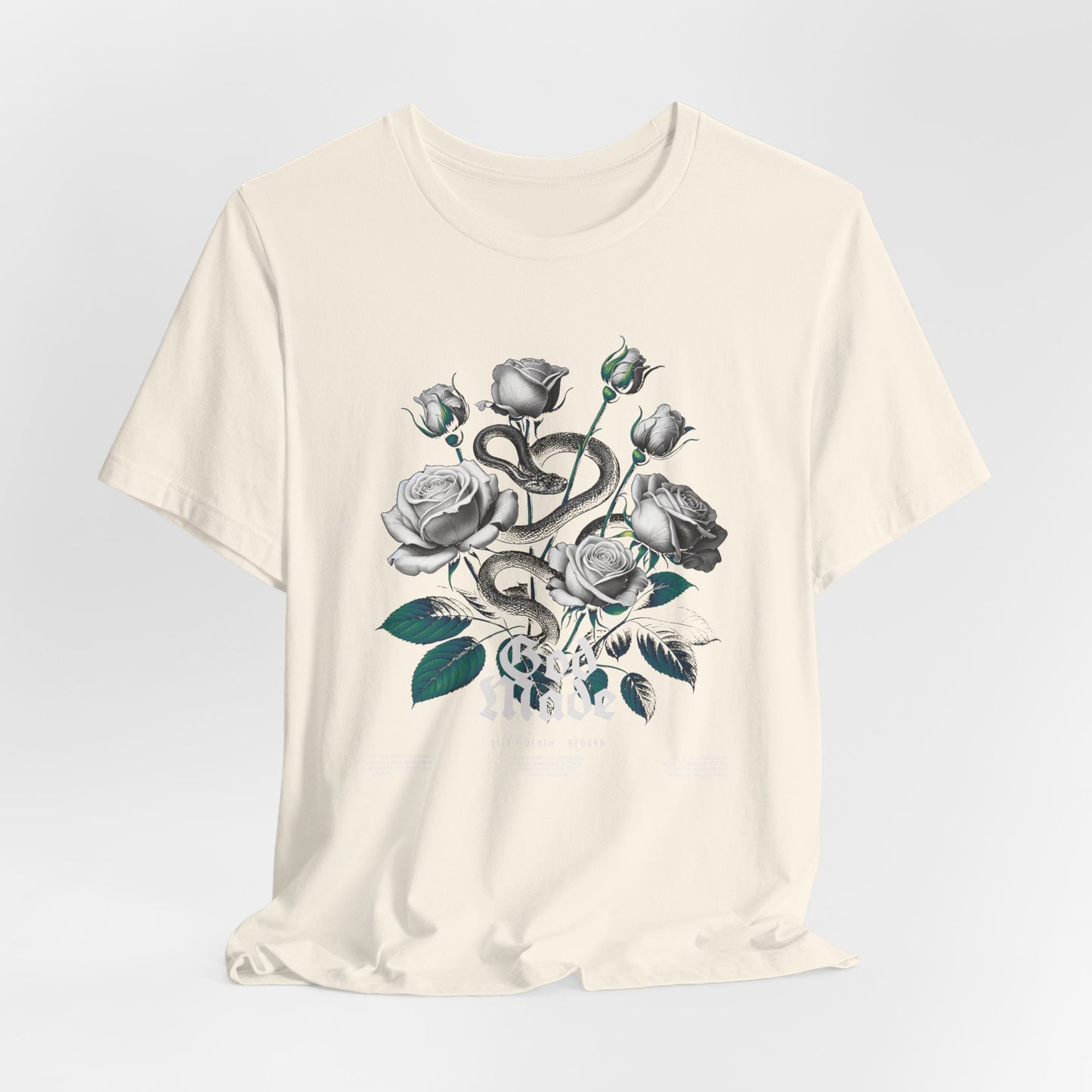 Rose and Snake Graphic Tee – Gothic Floral Vintage Shirt