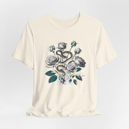 Rose and Snake Graphic Tee – Gothic Floral Vintage Shirt