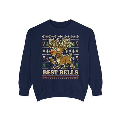 Best Bells Reindeer Sweatshirt Unisex Garment-Dyed Sweatshirt