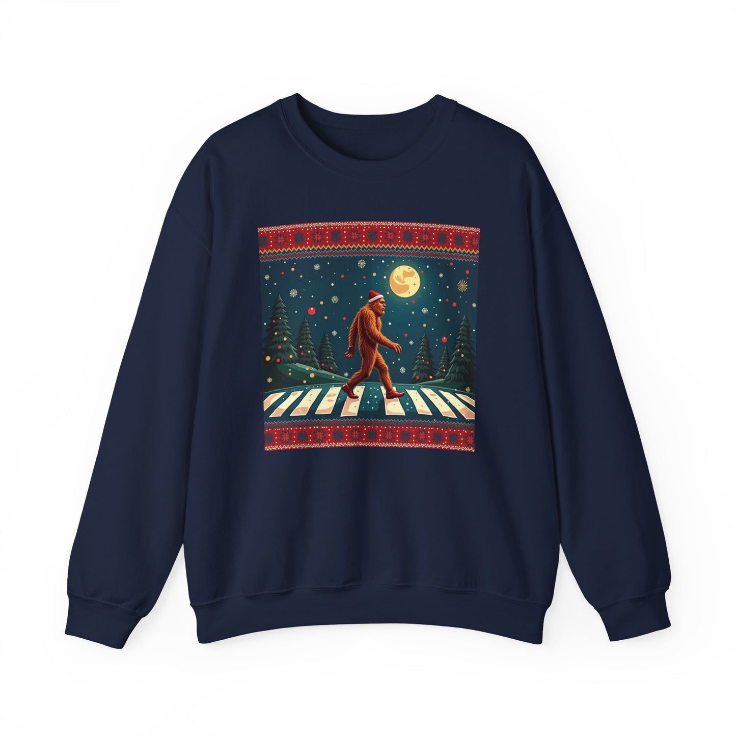 Bigfoot Holiday Sweatshirt — Sasquatch Crossing Winter Christmas Crewneck