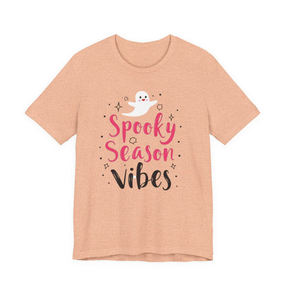 Spooky Season Vibes Tee, Halloween T-Shirt, Unisex Ghost Shirt, Cute Fall Apparel, Casual Halloween Outfit, Halloween Gift