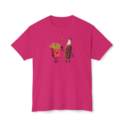 Fries & Soda Love T-Shirt — Cute Cartoon Food Couple Tee