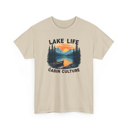 Lake Life Cabin Culture T-Shirt — Vintage Sunset Wilderness Tee