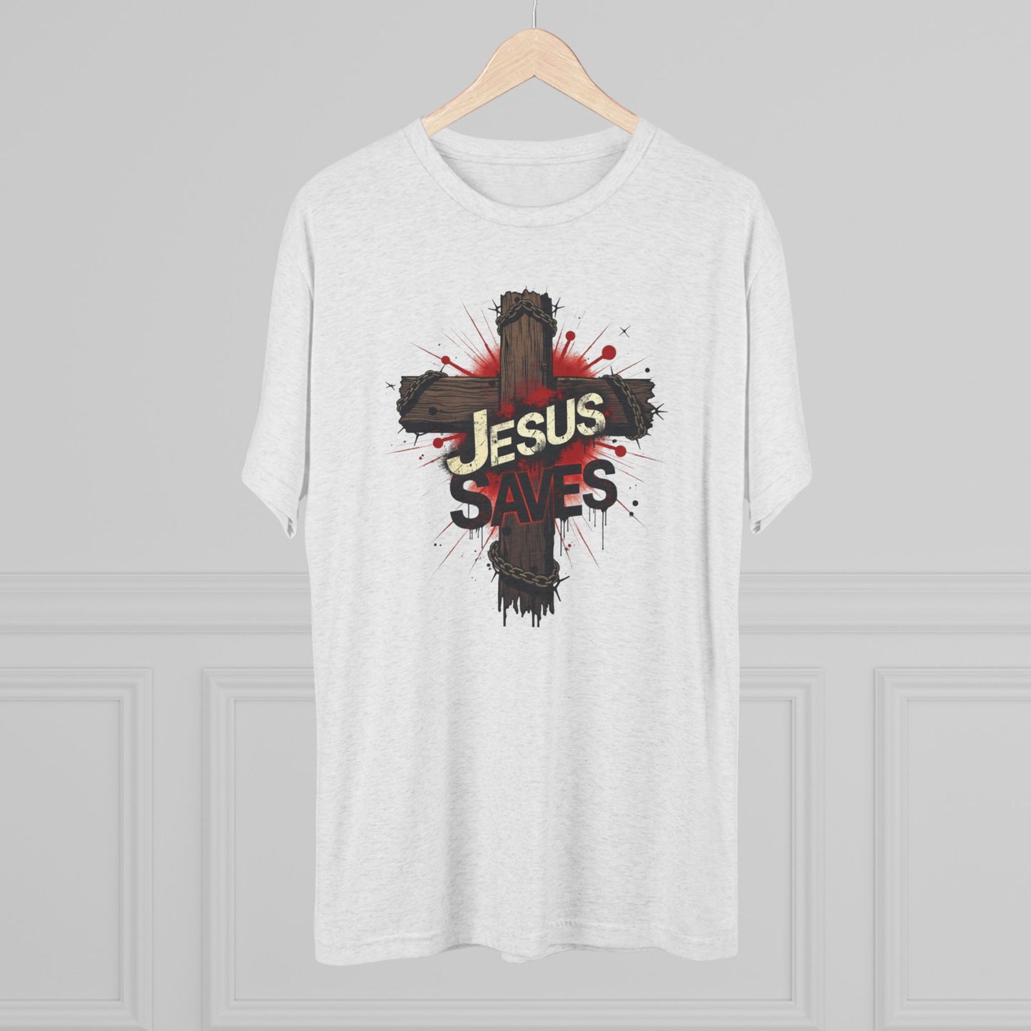Jesus Saves Cross Tee — Christian Faith Graphic T-Shirt